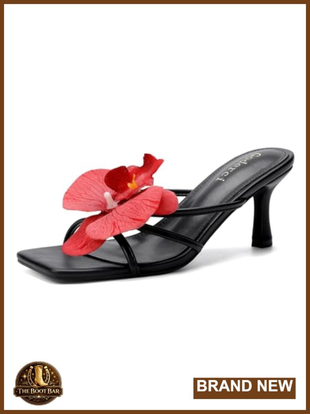 Women's Kitten Heel Slingback Sandals Square Toe Floral Slingback Heels